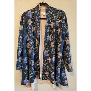 Kamana Cardigan Size S Butterfly mixed media, open front cardigan
